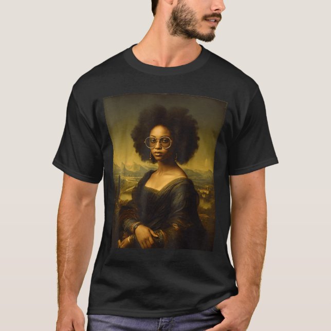 Black History Month Black Mona Lisa African Americ T Shirt (Framsida)