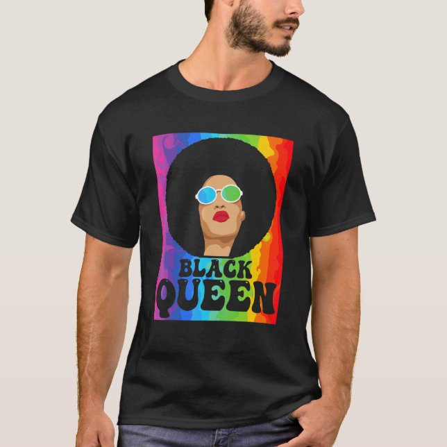 Black History Month Black Queen Black Pride Afro W T Shirt (Framsida)