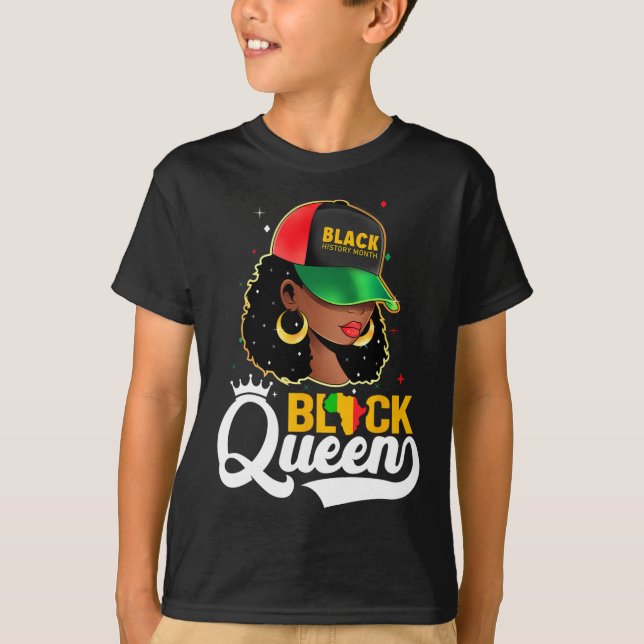 Black History Month Black Queen T Shirt (Framsida)