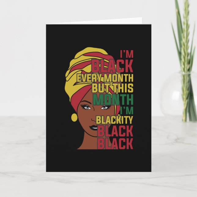 Black History Month Black Woman Afro Kort (Framsida)