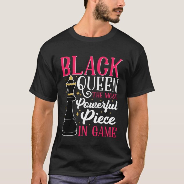 Black History Month Black Women Queen Chess T Shirt (Framsida)