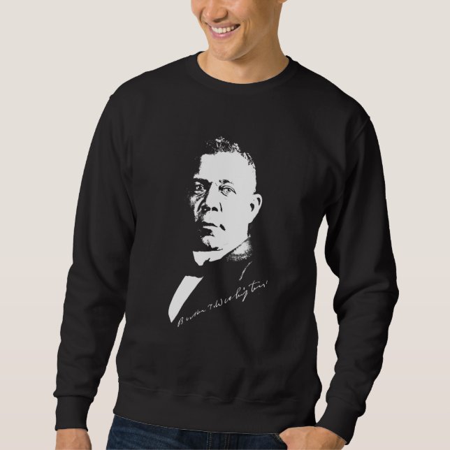 Black History Month Booker T Washington Silhouette Lång Ärmad Tröja (Framsida)