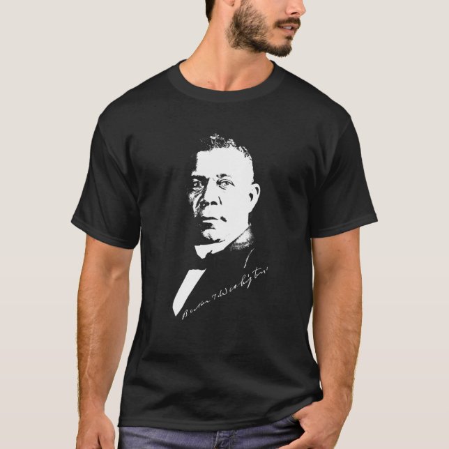 Black History Month Booker Washington Silhouette T Shirt (Framsida)
