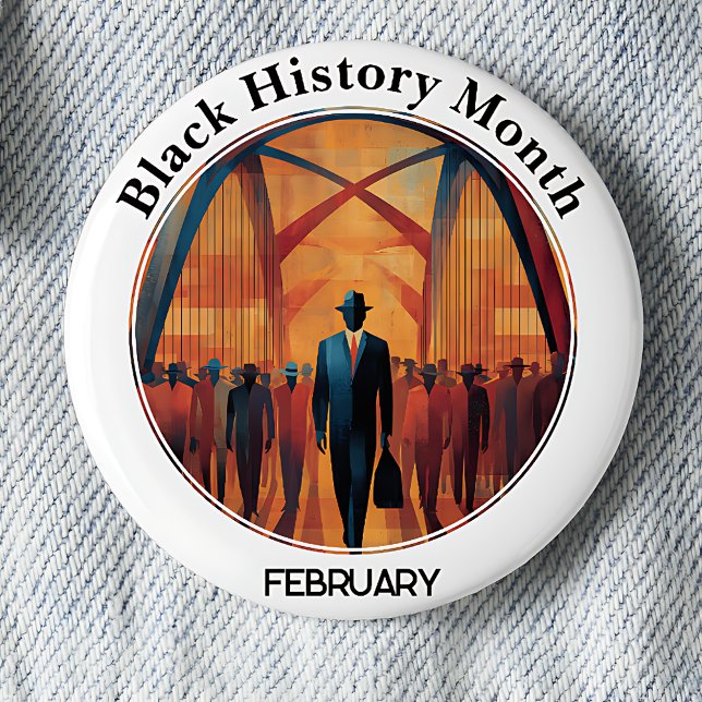 Black History Month Bridge Crossing Pinback Button Knapp (Skapare uppladdad)