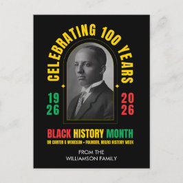 BLACK HISTORY MONTH CENTENNIAL 100 Years BHM Helg Vykort