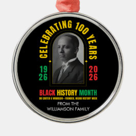 BLACK HISTORY MONTH CENTENNIAL 100 Years BHM Julgransprydnad Metall