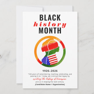 Black History Month Centennial Formal Patriotic Julkort