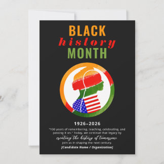 Black History Month Centennial Formal Patriotic Julkort