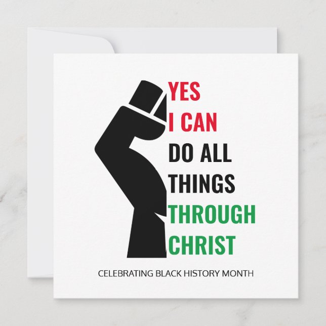 Black History Month Christian JES I CAN Card (Framsida)