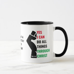 Black History Month Christian JES I CAN Mugg