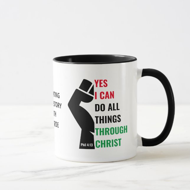 Black History Month Christian JES I CAN Mugg (Höger)