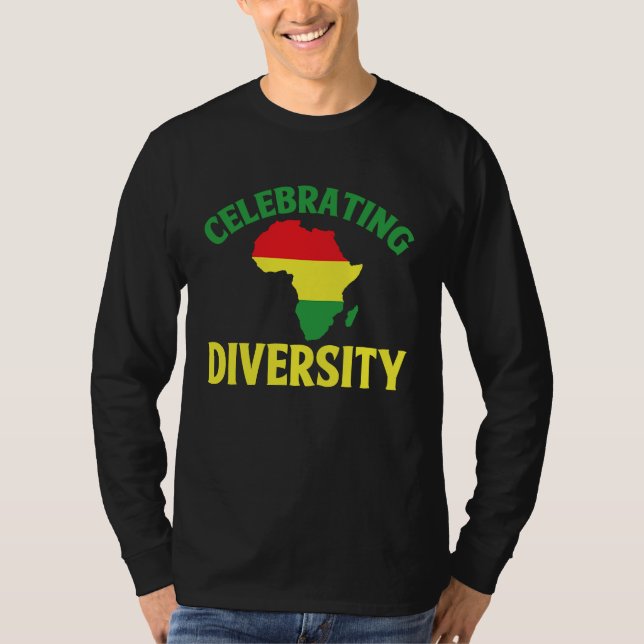 Black History Month Decorations Celebrating Divers T Shirt (Framsida)