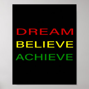 Black History Month Dream Tro Achieve - Red Ye Poster