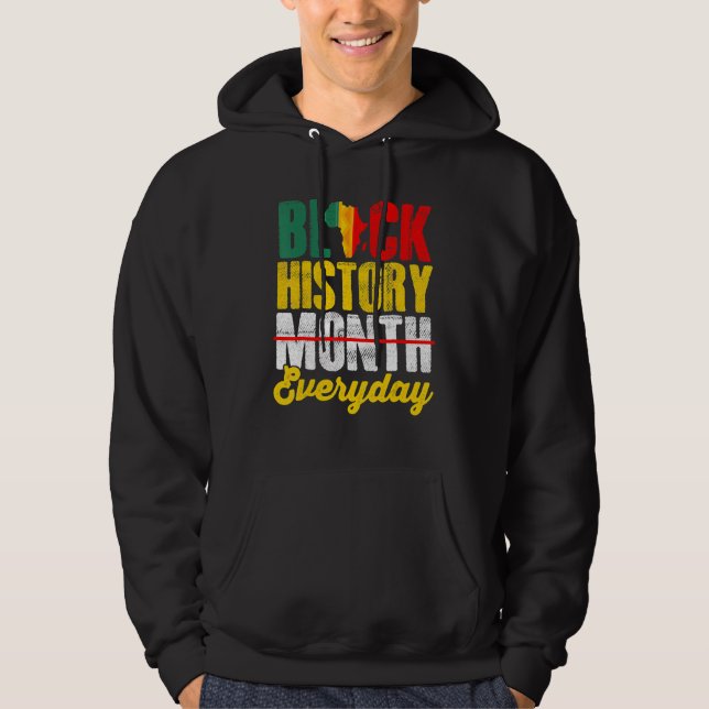 Black History Month Everyday African Melanin Black Hoodie (Framsida)