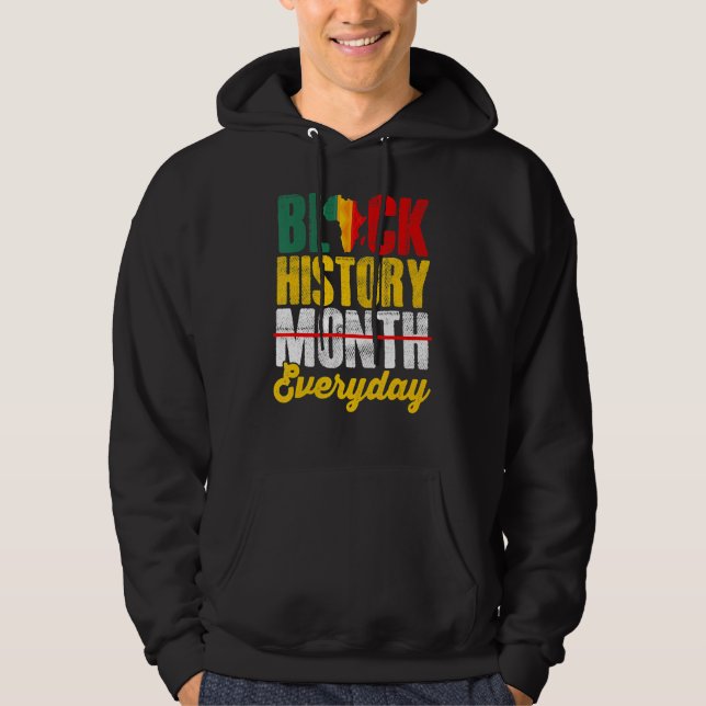 Black History Month Everyday African Melanin Black Hoodie (Framsida)