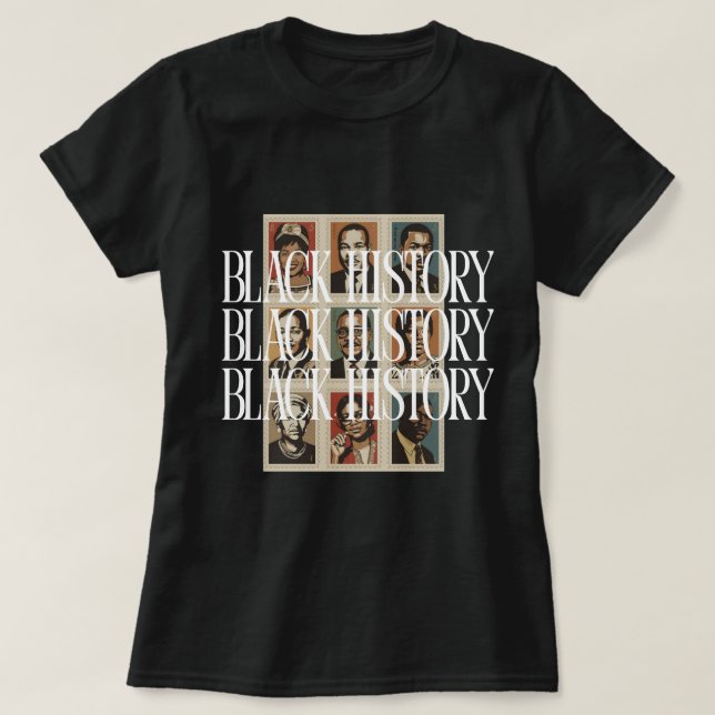 Black History Month Figures Custom Graphic Tee (Design framsida)