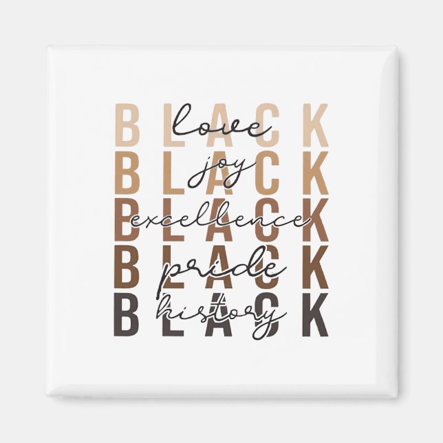 Black History Month Firande Design Afroamerikan Magnet (Framsidan)