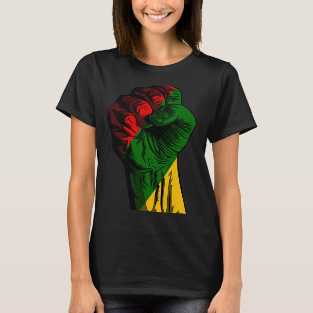 Black History Month Fist Black Power Africa Women  T Shirt (Framsida)