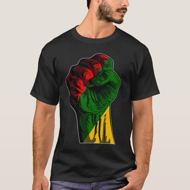 Black History Month Fist Black Power Africa Women  T Shirt (Framsida)