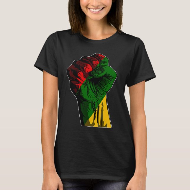 Black History Month Fist Black Power Africa Women  T Shirt (Framsida)