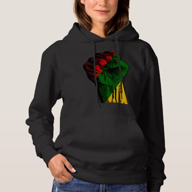 Black History Month Fist Black Power Africa Women  T Shirt (Framsida)
