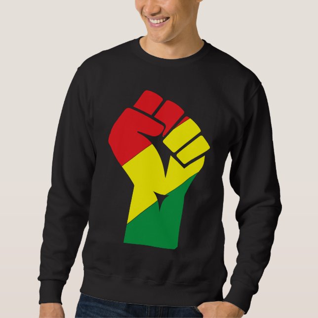 Black History Month Fist Black Power African Ameri Lång Ärmad Tröja (Framsida)