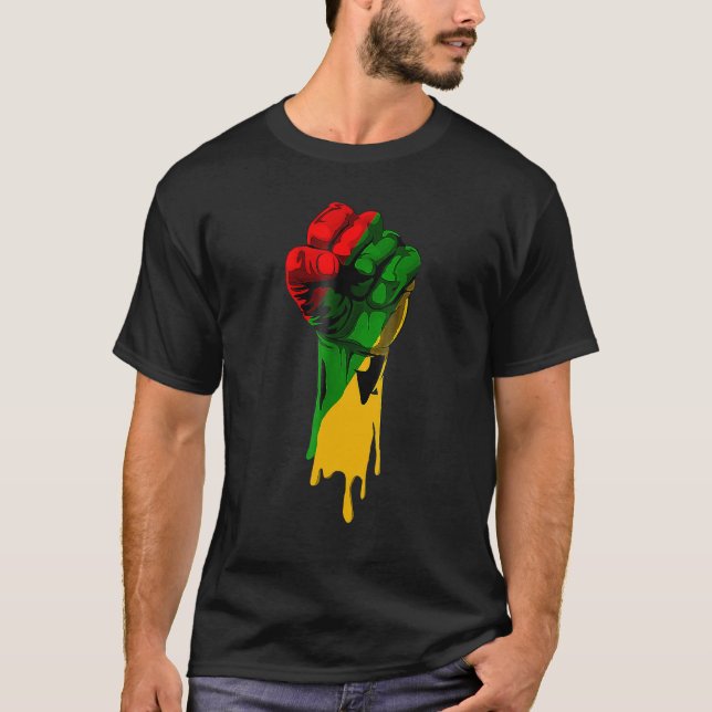 Black History Month Fist Black Power African Women T Shirt (Framsida)
