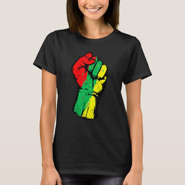 Black History Month Fist Black Power African Women T Shirt (Framsida)