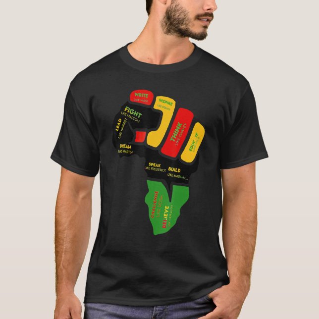 Black History Month Fist Black Power African Women T Shirt (Framsida)