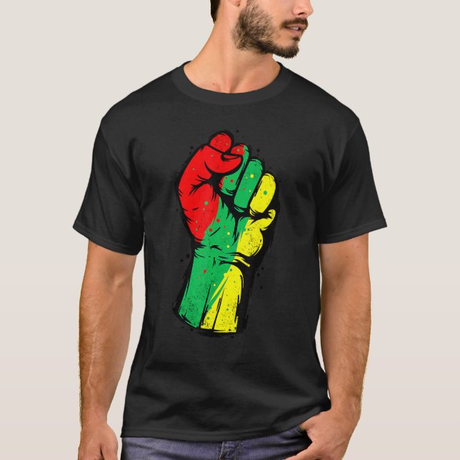 Black History Month Fist Black Power African Women T Shirt (Framsida)