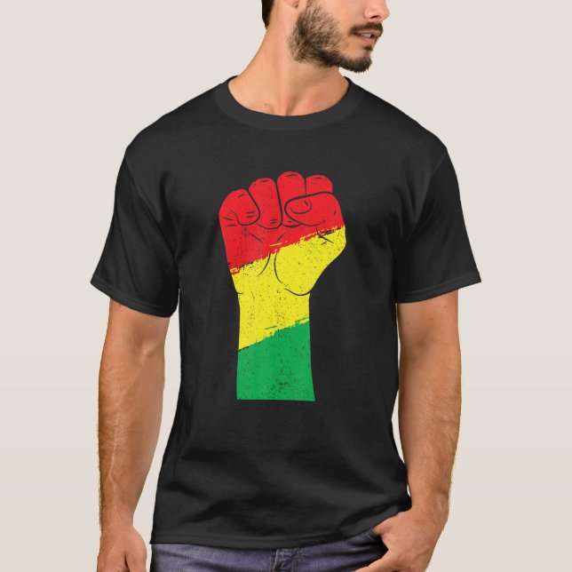 Black History Month Fist Gift Women Men Kids T Shirt (Framsida)