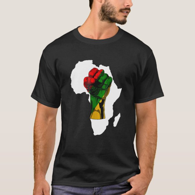 Black History Month Fist Women Men Kids T Shirt (Framsida)