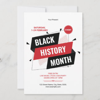 Black History Month Flyer Template Inbjudningar