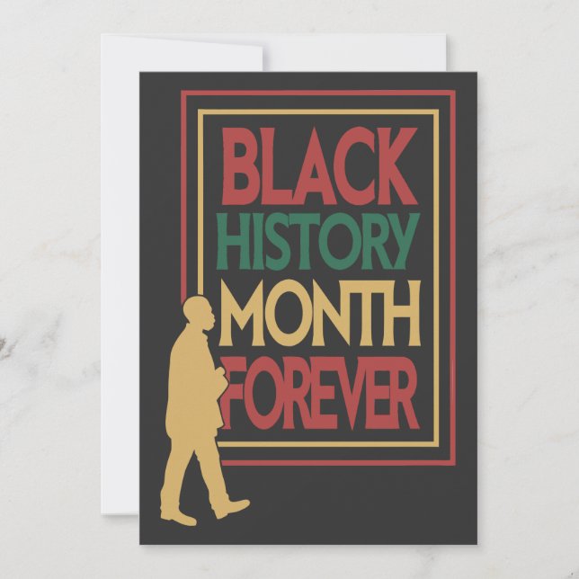 Black History Month Forever Typography Julkort (Framsida)