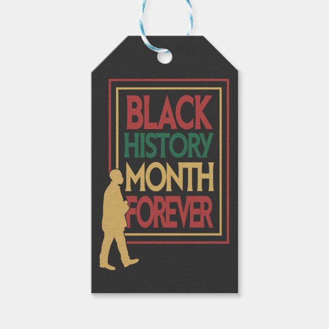 Black History Month Forever Typography Presentetikett (Framsidan)