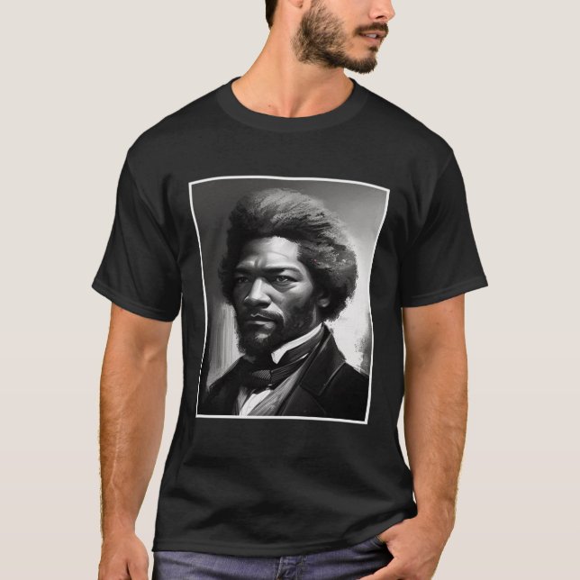Black History Month Frederick Douglass Charcol Ci T Shirt (Framsida)