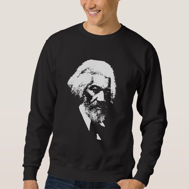 Black History Month Frederick Douglass Silhouette Lång Ärmad Tröja (Framsida)