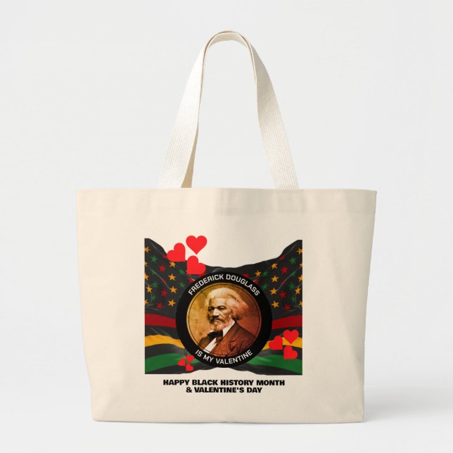Black History Month FREDERICK DOUGLASS Valentine Jumbo Tygkasse (Framsidan)