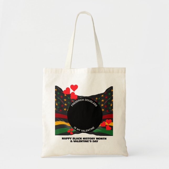 Black History Month FREDERICK DOUGLASS Valentine Tygkasse (Framsidan)