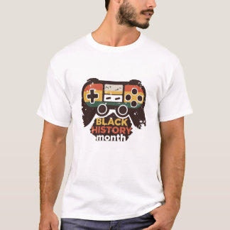 Black History Month Gamer Retro Controller Design T Shirt