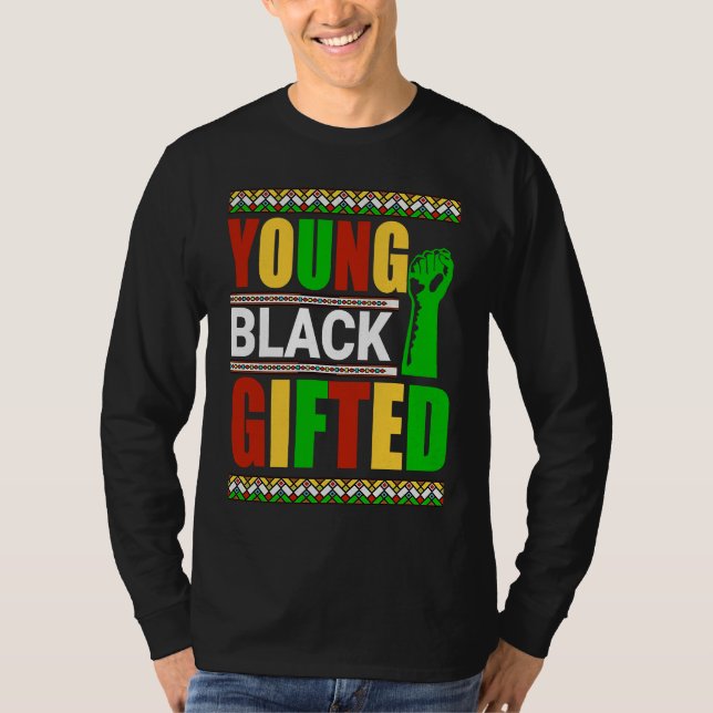 Black History Month Girls Boys Young Black ed  2 T Shirt (Framsida)