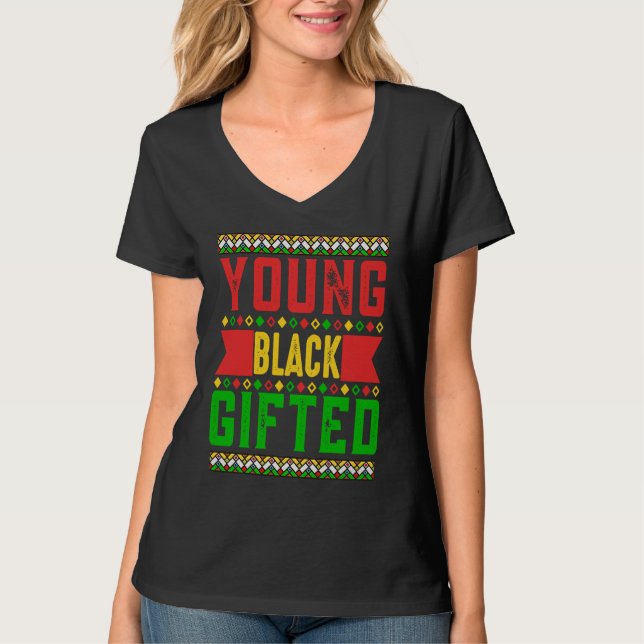 Black History Month Girls Boys Young Black ed T Shirt (Framsida)