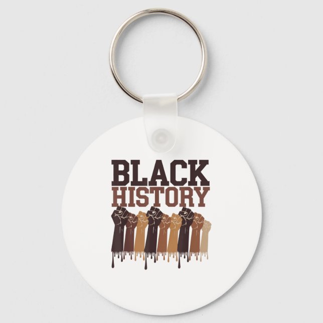 Black History Month Hands Symbol Afro Motivation  Nyckelring (Framsida)