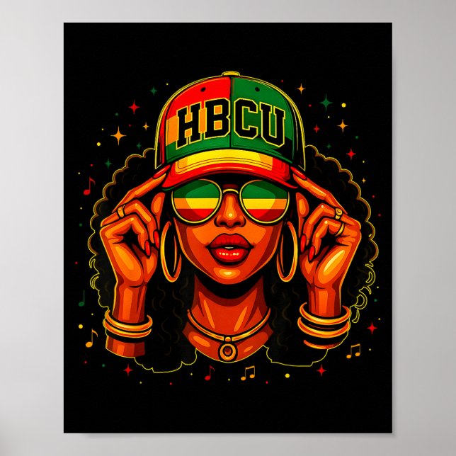 Black History Month Hbcu Black Afro Educated Girl  Poster (Framsidan)