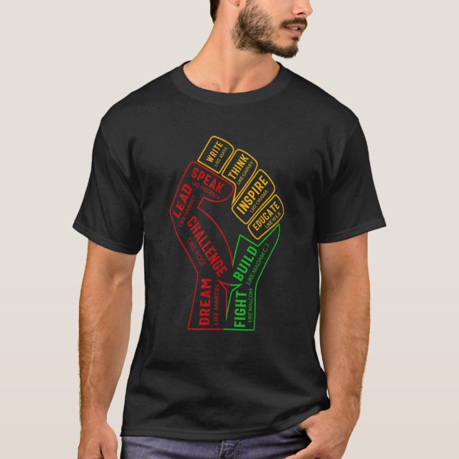 Black History Month Inspirational Leaders Power Fi T Shirt (Framsida)