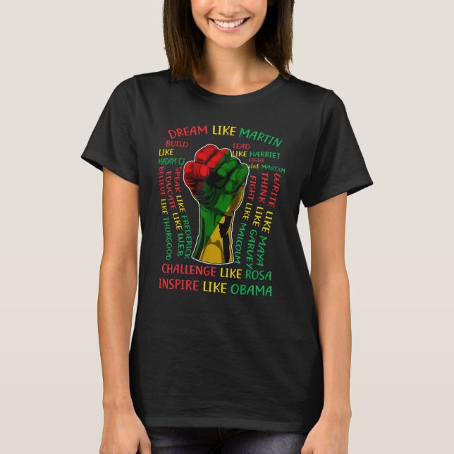 Black History Month Inspirational Leaders Power Fi T Shirt (Framsida)