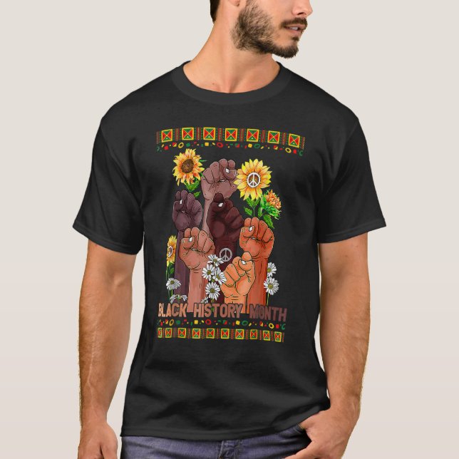 Black History Month Inspiring Black Leaders Power  T Shirt (Framsida)