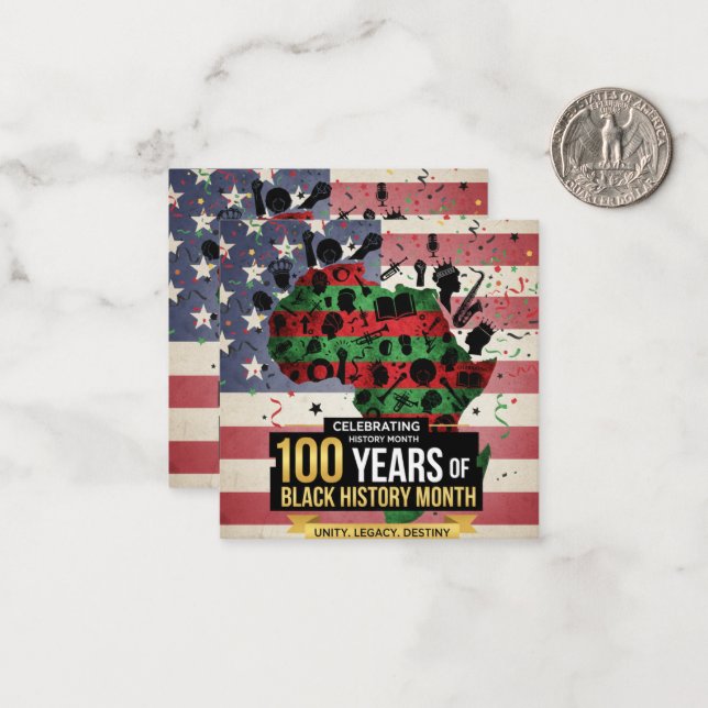 Black History Month Inspiring Flat Note Cards Anteckningskort (Fram/Back In Situ)