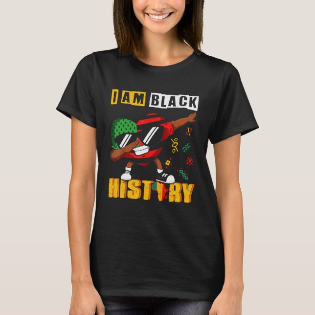 Black History Month Kids Men Women Dabbing Heart A T Shirt (Framsida)