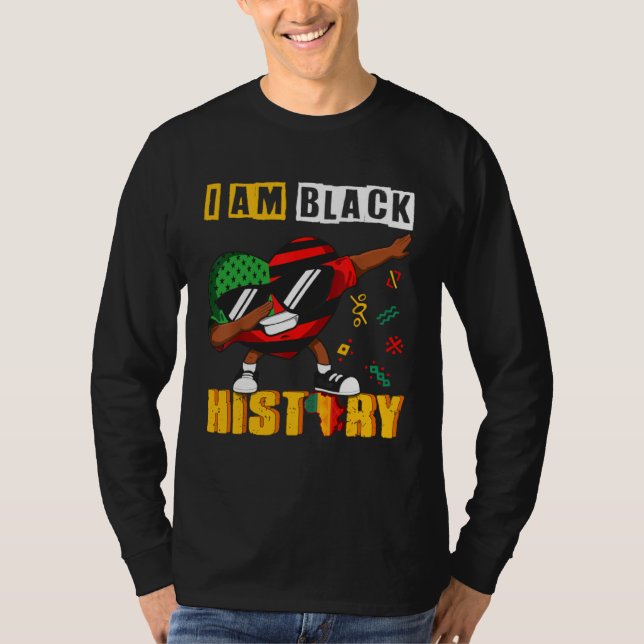 Black History Month Kids Men Women Dabbing Heart A T Shirt (Framsida)